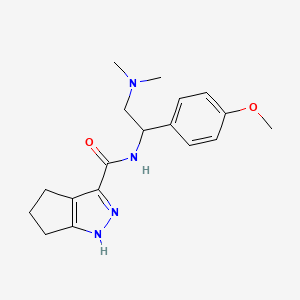 molecular formula C18H24N4O2 B6720684 N-[2-(dimethylamino)-1-(4-methoxyphenyl)ethyl]-1,4,5,6-tetrahydrocyclopenta[c]pyrazole-3-carboxamide 