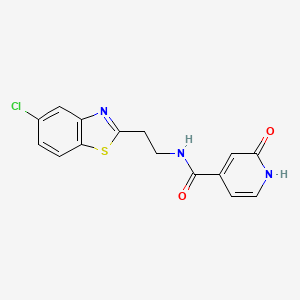 molecular formula C15H12ClN3O2S B6720699 N-[2-(5-chloro-1,3-benzothiazol-2-yl)ethyl]-2-oxo-1H-pyridine-4-carboxamide 