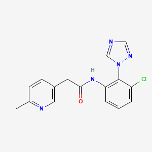 molecular formula C16H14ClN5O B6720719 N-[3-chloro-2-(1,2,4-triazol-1-yl)phenyl]-2-(6-methylpyridin-3-yl)acetamide 