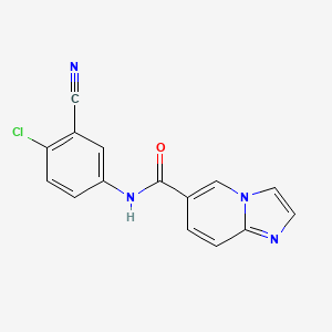 molecular formula C15H9ClN4O B6720766 N-(4-chloro-3-cyanophenyl)imidazo[1,2-a]pyridine-6-carboxamide 