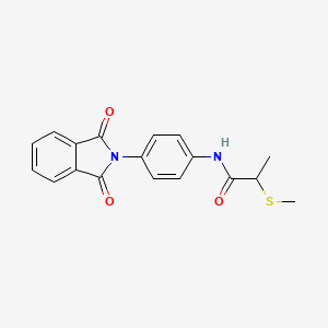 molecular formula C18H16N2O3S B6720787 N-[4-(1,3-dioxoisoindol-2-yl)phenyl]-2-methylsulfanylpropanamide 