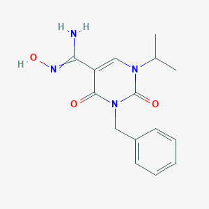 molecular formula C15H18N4O3 B067208 3-benzyl-N'-hydroxy-1-isopropyl-2,4-dioxo-1,2,3,4-tetrahydropyrimidine-5-carboximidamide CAS No. 175203-48-2