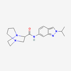 molecular formula C18H25N5O B6720843 N-(2-propan-2-ylindazol-6-yl)-1,5-diazabicyclo[3.2.2]nonane-6-carboxamide 