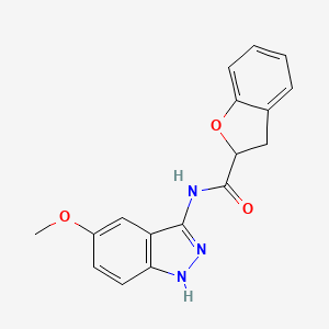 molecular formula C17H15N3O3 B6720866 N-(5-methoxy-1H-indazol-3-yl)-2,3-dihydro-1-benzofuran-2-carboxamide 