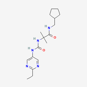 molecular formula C17H27N5O2 B6720929 N-(cyclopentylmethyl)-2-[(2-ethylpyrimidin-5-yl)carbamoylamino]-2-methylpropanamide 