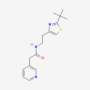 molecular formula C16H21N3OS B6720935 N-[2-(2-tert-butyl-1,3-thiazol-4-yl)ethyl]-2-pyridin-3-ylacetamide 