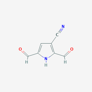molecular formula C7H4N2O2 B067210 2,5-diformyl-1H-pyrrole-3-carbonitrile CAS No. 183997-71-9