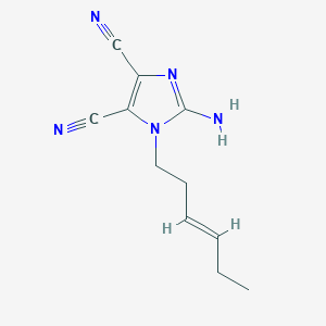 molecular formula C11H13N5 B6721039 2-amino-1-[(E)-hex-3-enyl]imidazole-4,5-dicarbonitrile 