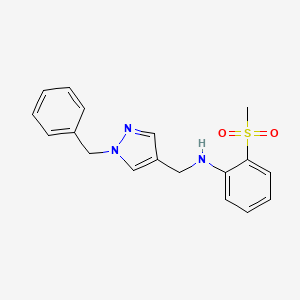 molecular formula C18H19N3O2S B6721069 N-[(1-benzylpyrazol-4-yl)methyl]-2-methylsulfonylaniline 