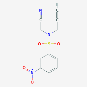 molecular formula C11H9N3O4S B6721113 N-(cyanomethyl)-3-nitro-N-prop-2-ynylbenzenesulfonamide 