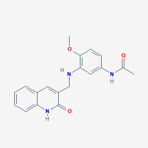 molecular formula C19H19N3O3 B6721228 N-[4-methoxy-3-[(2-oxo-1H-quinolin-3-yl)methylamino]phenyl]acetamide 