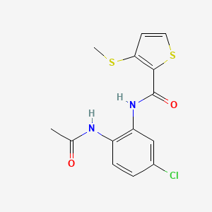 molecular formula C14H13ClN2O2S2 B6721265 N-(2-acetamido-5-chlorophenyl)-3-methylsulfanylthiophene-2-carboxamide 