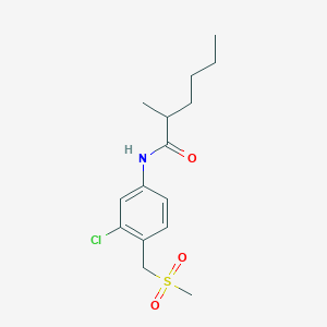 molecular formula C15H22ClNO3S B6721286 N-[3-chloro-4-(methylsulfonylmethyl)phenyl]-2-methylhexanamide 