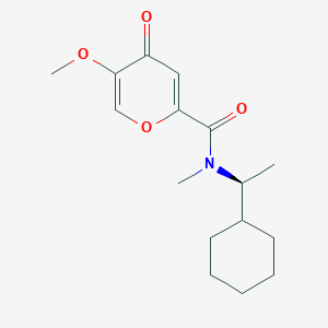 molecular formula C16H23NO4 B6721310 N-[(1S)-1-cyclohexylethyl]-5-methoxy-N-methyl-4-oxopyran-2-carboxamide 