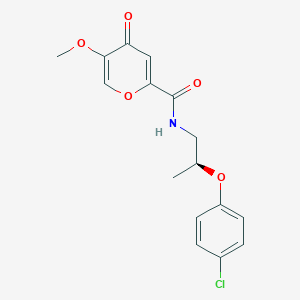 molecular formula C16H16ClNO5 B6721318 N-[(2S)-2-(4-chlorophenoxy)propyl]-5-methoxy-4-oxopyran-2-carboxamide 