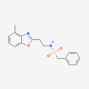 molecular formula C17H18N2O3S B6721347 N-[2-(4-methyl-1,3-benzoxazol-2-yl)ethyl]-1-phenylmethanesulfonamide 