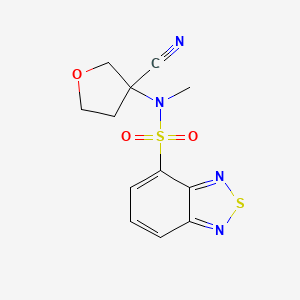 molecular formula C12H12N4O3S2 B6721413 N-(3-cyanooxolan-3-yl)-N-methyl-2,1,3-benzothiadiazole-4-sulfonamide 