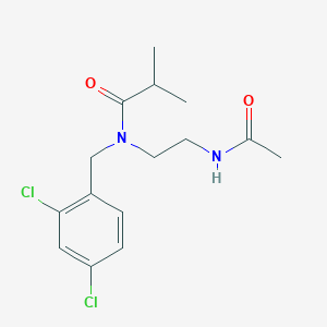 molecular formula C15H20Cl2N2O2 B6721425 N-(2-acetamidoethyl)-N-[(2,4-dichlorophenyl)methyl]-2-methylpropanamide 