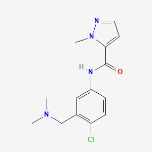 molecular formula C14H17ClN4O B6721439 N-[4-chloro-3-[(dimethylamino)methyl]phenyl]-2-methylpyrazole-3-carboxamide 