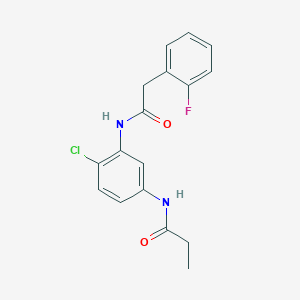 molecular formula C17H16ClFN2O2 B6721445 N-[4-chloro-3-[[2-(2-fluorophenyl)acetyl]amino]phenyl]propanamide 