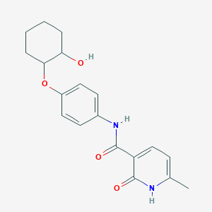 molecular formula C19H22N2O4 B6721567 N-[4-(2-hydroxycyclohexyl)oxyphenyl]-6-methyl-2-oxo-1H-pyridine-3-carboxamide 