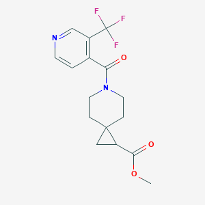 molecular formula C16H17F3N2O3 B6721662 Methyl 6-[3-(trifluoromethyl)pyridine-4-carbonyl]-6-azaspiro[2.5]octane-2-carboxylate 