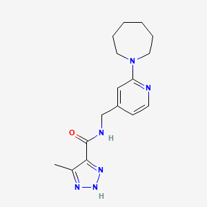 molecular formula C16H22N6O B6721669 N-[[2-(azepan-1-yl)pyridin-4-yl]methyl]-5-methyl-2H-triazole-4-carboxamide 