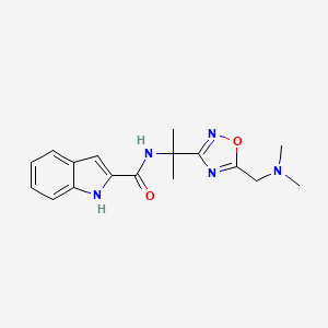 molecular formula C17H21N5O2 B6721689 N-[2-[5-[(dimethylamino)methyl]-1,2,4-oxadiazol-3-yl]propan-2-yl]-1H-indole-2-carboxamide 
