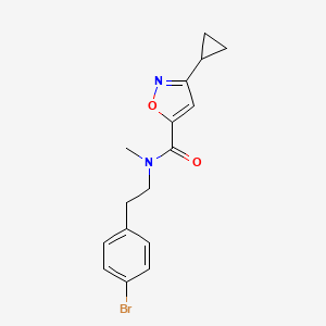 molecular formula C16H17BrN2O2 B6721694 N-[2-(4-bromophenyl)ethyl]-3-cyclopropyl-N-methyl-1,2-oxazole-5-carboxamide 