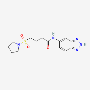 molecular formula C14H19N5O3S B6721704 N-(2H-benzotriazol-5-yl)-4-pyrrolidin-1-ylsulfonylbutanamide 