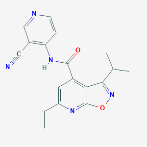 molecular formula C18H17N5O2 B6721750 N-(3-cyanopyridin-4-yl)-6-ethyl-3-propan-2-yl-[1,2]oxazolo[5,4-b]pyridine-4-carboxamide 