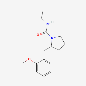 molecular formula C15H22N2O2 B6721767 N-ethyl-2-[(2-methoxyphenyl)methyl]pyrrolidine-1-carboxamide 