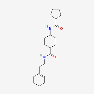 molecular formula C21H34N2O2 B6721840 N-[2-(cyclohexen-1-yl)ethyl]-4-(cyclopentanecarbonylamino)cyclohexane-1-carboxamide 