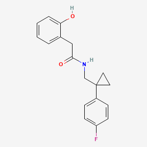 molecular formula C18H18FNO2 B6721845 N-[[1-(4-fluorophenyl)cyclopropyl]methyl]-2-(2-hydroxyphenyl)acetamide 