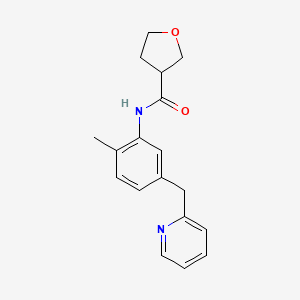 molecular formula C18H20N2O2 B6721859 N-[2-methyl-5-(pyridin-2-ylmethyl)phenyl]oxolane-3-carboxamide 