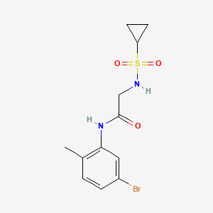 molecular formula C12H15BrN2O3S B6721879 N-(5-bromo-2-methylphenyl)-2-(cyclopropylsulfonylamino)acetamide 