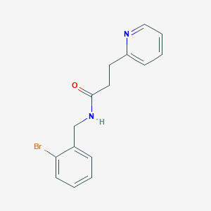 molecular formula C15H15BrN2O B6721888 N-[(2-bromophenyl)methyl]-3-pyridin-2-ylpropanamide 