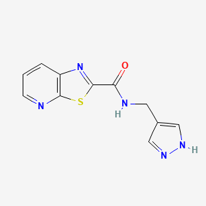molecular formula C11H9N5OS B6721901 N-(1H-pyrazol-4-ylmethyl)-[1,3]thiazolo[5,4-b]pyridine-2-carboxamide 