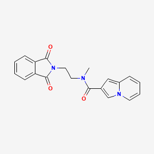 molecular formula C20H17N3O3 B6721937 N-[2-(1,3-dioxoisoindol-2-yl)ethyl]-N-methylindolizine-2-carboxamide 