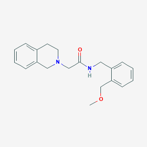 molecular formula C20H24N2O2 B6721972 2-(3,4-dihydro-1H-isoquinolin-2-yl)-N-[[2-(methoxymethyl)phenyl]methyl]acetamide 