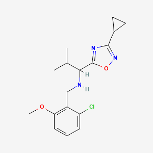 molecular formula C17H22ClN3O2 B6722001 N-[(2-chloro-6-methoxyphenyl)methyl]-1-(3-cyclopropyl-1,2,4-oxadiazol-5-yl)-2-methylpropan-1-amine 