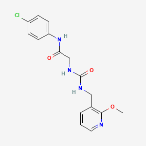 molecular formula C16H17ClN4O3 B6722028 N-(4-chlorophenyl)-2-[(2-methoxypyridin-3-yl)methylcarbamoylamino]acetamide 