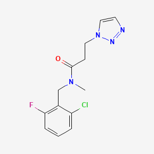 molecular formula C13H14ClFN4O B6722068 N-[(2-chloro-6-fluorophenyl)methyl]-N-methyl-3-(triazol-1-yl)propanamide 