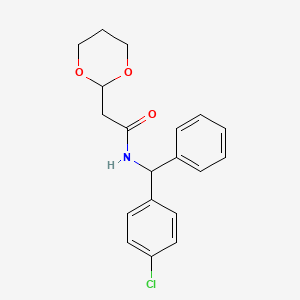 molecular formula C19H20ClNO3 B6722088 N-[(4-chlorophenyl)-phenylmethyl]-2-(1,3-dioxan-2-yl)acetamide 