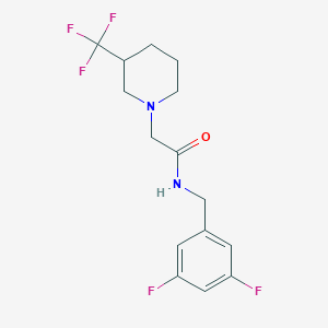 molecular formula C15H17F5N2O B6722137 N-[(3,5-difluorophenyl)methyl]-2-[3-(trifluoromethyl)piperidin-1-yl]acetamide 