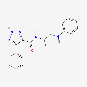 molecular formula C18H19N5O B6722147 N-(1-anilinopropan-2-yl)-5-phenyl-2H-triazole-4-carboxamide 