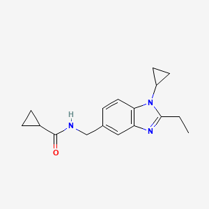 molecular formula C17H21N3O B6722219 N-[(1-cyclopropyl-2-ethylbenzimidazol-5-yl)methyl]cyclopropanecarboxamide 