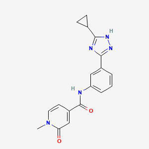 molecular formula C18H17N5O2 B6722305 N-[3-(5-cyclopropyl-1H-1,2,4-triazol-3-yl)phenyl]-1-methyl-2-oxopyridine-4-carboxamide 