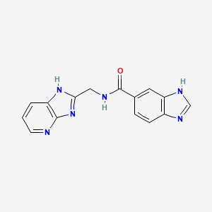 molecular formula C15H12N6O B6722330 N-(1H-imidazo[4,5-b]pyridin-2-ylmethyl)-3H-benzimidazole-5-carboxamide 