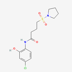 molecular formula C14H19ClN2O4S B6722354 N-(4-chloro-2-hydroxyphenyl)-4-pyrrolidin-1-ylsulfonylbutanamide 